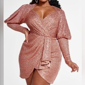 Fashion To Figure Arielle Sequin Pink Dress 0